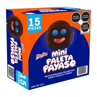 Mini paleta payaso ricolino con 15 pzas de 25 g c/u