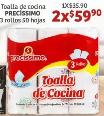 Soriana Híper Precíssimo Toalla de Cocina 3 Rollos 50 Hojas oferta