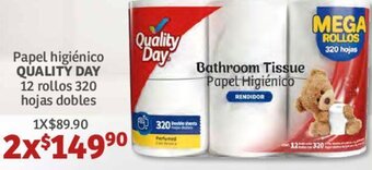 Soriana Híper Quality Day Papel Higiénico 12 Roolos 320 Hojas Dobles oferta