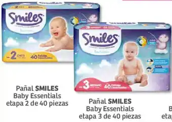 Soriana Híper Pañal Smiles Baby Essentials Etapa 2 de 40 piezas oferta