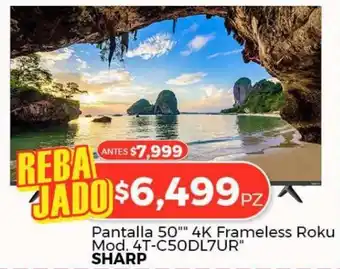 HEB Pantalla 50" 4K Frameless Roku SHARP 4T-C50DL7UR oferta