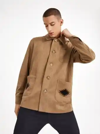 SHEIN Shein x lendrell martin hombres abrigo con bolsillo delantero con botón oferta