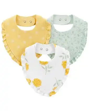 Paquete de 3 baberos para niña en tonos tierra carter's