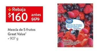 Walmart Mezcla de 5 Frutos Great Value 907g oferta