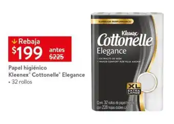 Walmart Papel Higiénico Kleenex Cottonelle elegance 32 rollos oferta