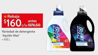 Walmart Variedad de Detergente Líquido Mas 4.8L oferta