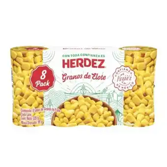 Granos de elote herdez 8 pzas de 220 g c/u