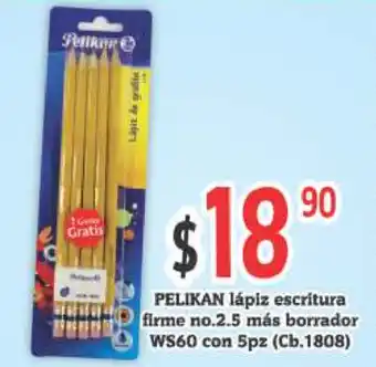 Super Gutiérrez Pelikan Làpiz Escritura Firme No.2.5 Màs Borrador WS60 Con 5 pz oferta