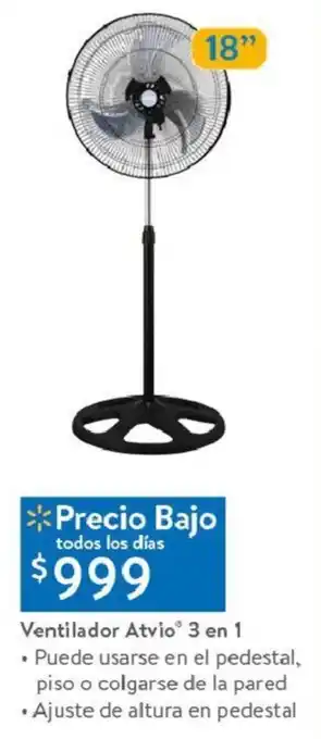 Walmart Ventilador Atvio 3 en 1 oferta