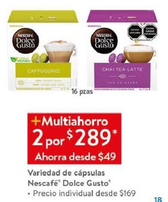 Walmart Variedad de Cápsulas Nescafé Dolce Gusto oferta