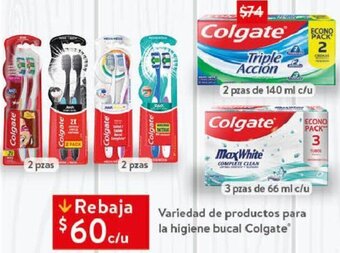 Walmart Variedad de Productos para la Higiene Bucal Colgate oferta