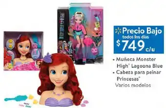 Walmart Muñeca Monster High Lagoona Blue, Cabeza para Peinar Princesas oferta