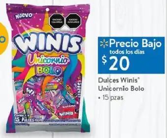 Walmart Dulces Winis Unicornio Bolo 15pzas oferta