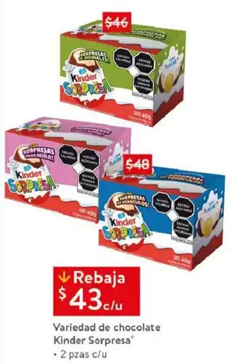 Variedad de Chocolate Kinder Sorpresa 2pzas