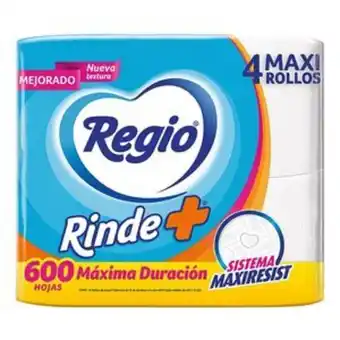 Higienico regio rinde+ con 4 rollos de 600 hojas