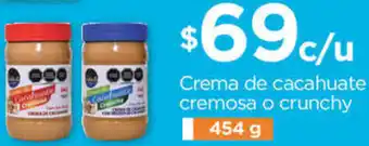 Chedraui Crema de Cacahuate Cremosa o Crunchy 454g oferta