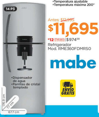 Chedraui Mabe Refrigerador oferta