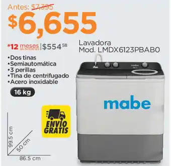 Chedraui Mabe Lavadora 16kg oferta