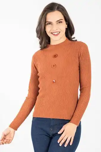 Santory Suéter liso cuello alto oferta