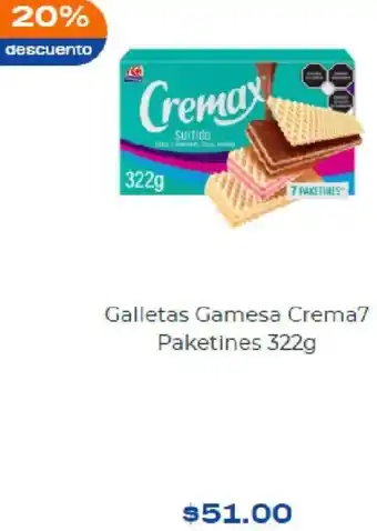 Galletas Gamesa Crema7 Paketines 322g