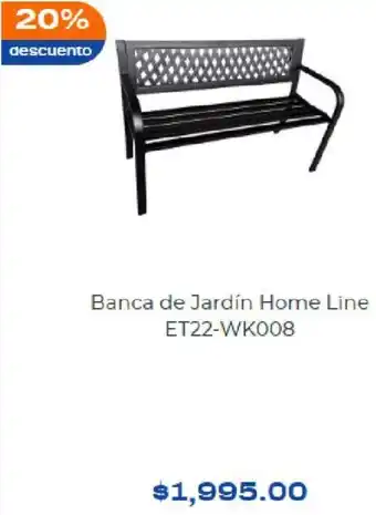 Chedraui Banca de Jardín Home Line ET22-WK008 oferta