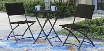 Muebles Dico Set de jardín plegable 3 piezas clark café oferta