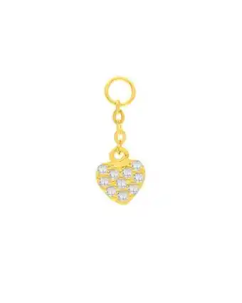 Joyerías Bizzarro Charm colgante en forma de corazón en oro con zirconias oferta