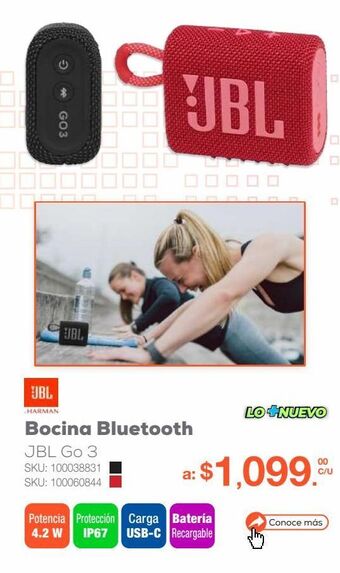 Bocina bluetooth jbl go 3 / negro