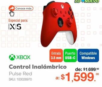 RadioShack Control inalámbrico pulse red / xbox series x·s / xbox one / rojo con blanco oferta