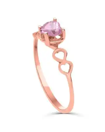 Joyerías Bizzarro Anillo de promesa oro 14k con zirconia rosa fonj-p6 oferta