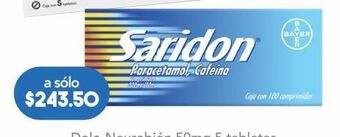 Farmacia San Pablo Saridon 500/50mg 100 comprimidos. oferta