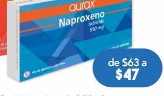 Aurax naproxeno 550mg 12 tabletas.