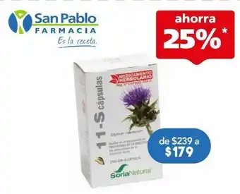 Farmacia San Pablo Soria natural 11-s cardo mariano 360mg 60 cápsulas oferta