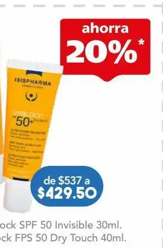 Isispharma uveblock fps 50 dry touch 40ml.