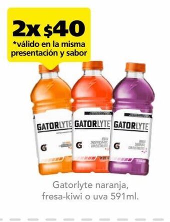 Farmacia San Pablo Gatorlyte naranja, fresa-kiwi o uva 591ml. oferta