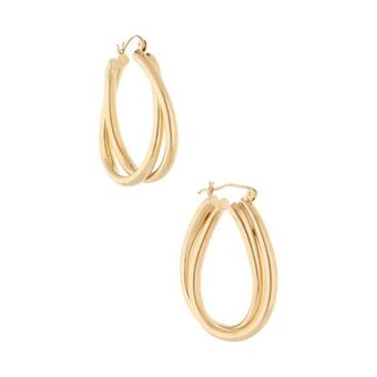 Nacional Monte de Piedad Arracadas tubulares en oro amarillo 14 kilates. oferta