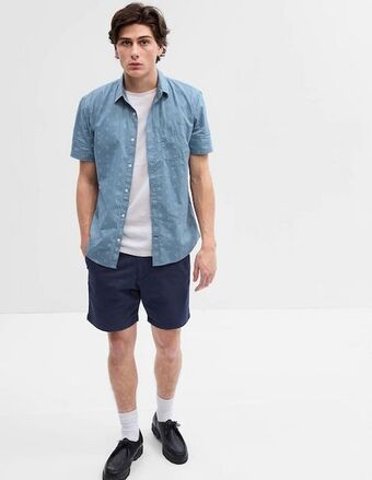 Liverpool Camisa casual de algodón manga corta para hombre oferta