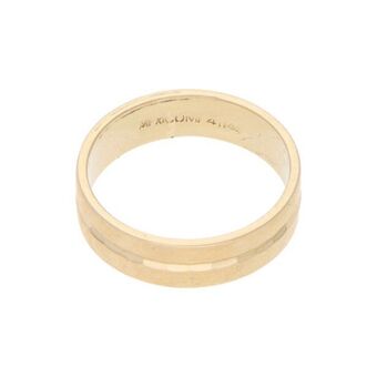 Nacional Monte de Piedad Argolla acanalada en oro amarillo 14 kilates. oferta