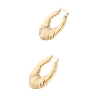 Nacional Monte de Piedad Arracadas huecas en oro amarillo 14 kilates. oferta