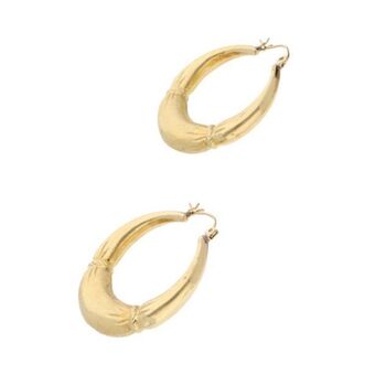 Nacional Monte de Piedad Arracadas huecas en oro amarillo 14 kilates. oferta