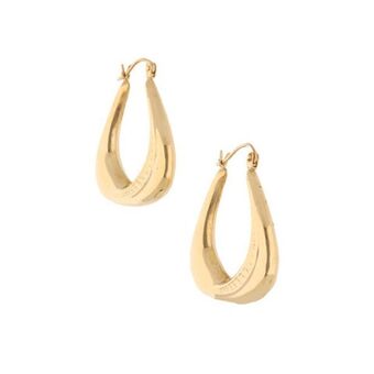 Nacional Monte de Piedad Arracadas huecas en oro amarillo 14 kilates. oferta