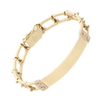 Nacional Monte de Piedad Esclava eslabón articulado en oro amarillo 14 kilates. oferta