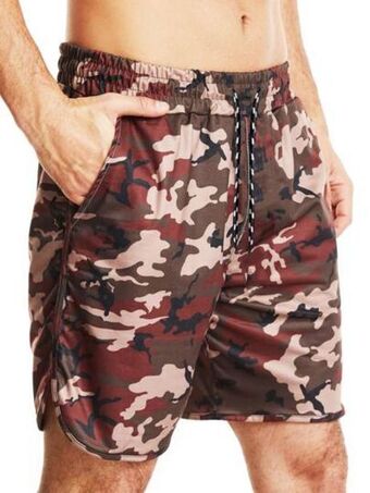 SHEIN Hombres shorts deportivos con estampado de camuflaje de cintura con cordón oferta