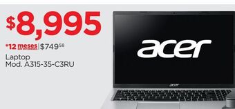 Laptop acer a315-35-c3ru celeron/8gb/1tb