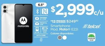 Chedraui Telcel moto e22i 64gb blanco oferta