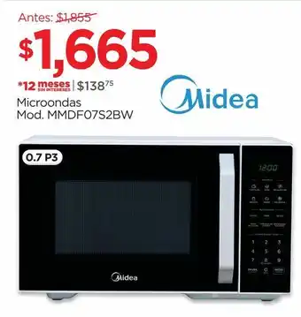 Chedraui Microondas midea mmdf07s2bw .7p3 blanco oferta