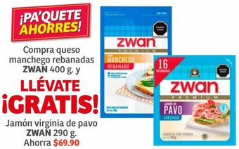 Soriana Híper Jamón Virginia de Pavo Zwan 290g oferta