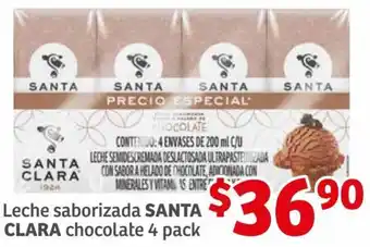 Soriana Híper Santa Clara Leche Saborizada Chocolate 4 Pack oferta