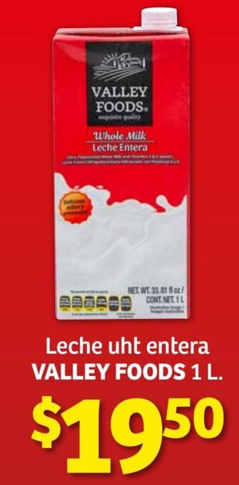 Leche UHT Entera Valley Foods 1L