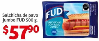 Soriana Híper Salchicha de Pavo Jumbo Fud 500g oferta